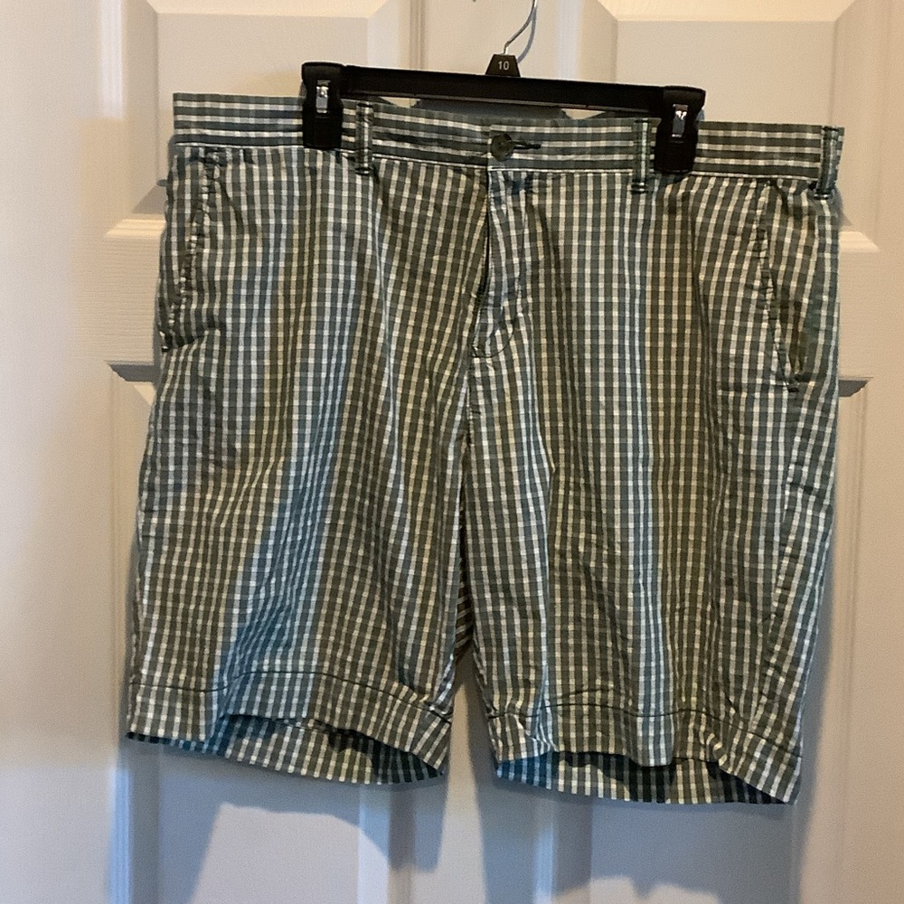 Tommy Hilfiger Green and White Checkered‎ Men's Shorts
